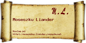 Moseszku Liander névjegykártya